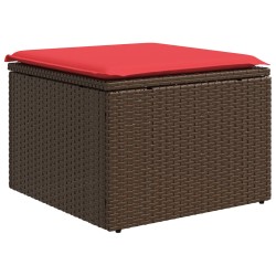Barna polyrattan kerti szék párnával 55 x 55 x 37 cm