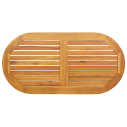Asztallap 110x55x2,2 cm ovális tömör fa akácfa