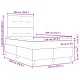 Boxspring ágy matrac kép sötétszürke 120x200 cm bársony