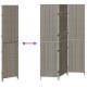 Szobaelválasztó 3 paneles összecsukható szürke 147x180 cm poly rattan Szobaelválasztó 3 paneles összecsukható szürke 147x180 cm poly rattan
