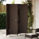 Szobai elválasztó 4 paneles összecsukható barna 195x180 cm poli rattan