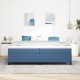 Boxspring ágy kék 200x200 cm vászon Boxspring ágy kék 200x200 cm vászon