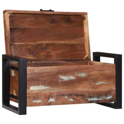 Tároló ládák 60x30x30cm tömör újrahasznosított fa és fém
