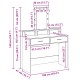 Sminkasztal led világítással fekete tölgyes 100x41x140 cm