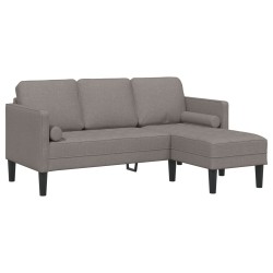 3-fős sarokkanapé bézs 160 cm szövet
