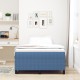 Boxspring ágy kék 120x200 cm bordás szövet Boxspring ágy kék 120x200 cm bordás szövet