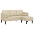 3-üléses l-alakú kanapé krém 160 cm szövet