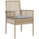 2 db bézs polirattan 90 x 90 x 75 cm uv-álló anyagok