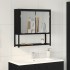 Fürdőszoba tükör szekrény fekete tölgy 60x16x60 cm műanyag fóliás mdf