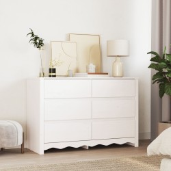 Fiókos szekrény ""drammen"" fehér 111x43x73,5 cm tömbfa