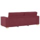3-személyes kanapé light grey 59 cm textil burgundi vörös poliészter