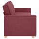 3-személyes kanapé light grey 59 cm textil burgundi vörös poliészter