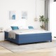 Boxspring ágy kék 200x200 cm vászon Boxspring ágy kék 200x200 cm vászon