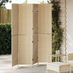 Szobai elválasztók bézs fa, szövet 4 panel, 200 cm magasság