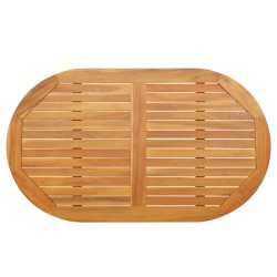 Asztallap 120x70x2,2 cm ovális tömör fa akácia