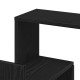 Fekete tömörfa sarokpolc 45x45x147 cm műanyagalapú
