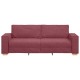 3-személyes kanapé light grey 59 cm textil burgundi vörös poliészter