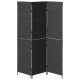 3 paneles elválasztó fekete 146x180 cm polirattan