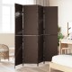 Szobai elválasztó 4 paneles összecsukható barna 195x180 cm poli rattan