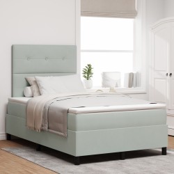 Boxspring ágy matrac kép sötétszürke 120x200 cm bársony