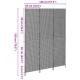 Szobaelválasztó 3 paneles összecsukható szürke 147x180 cm poly rattan Szobaelválasztó 3 paneles összecsukható szürke 147x180 cm poly rattan