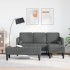 L-alakú kanapé  2 darabos szett sötét szürke poliészter