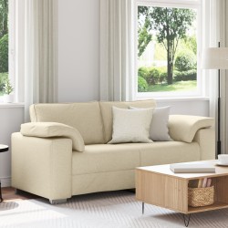 Kanapé krém textil közepes tartós kanapé négyszögletes