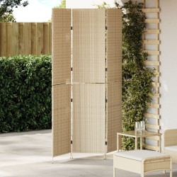 3 paneles válaszfal, hajtogatható, bézs, 146x200 cm, poli rattan