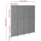 Szobai elválasztók bézs fa, szövet 4 panel, 200 cm magasság