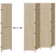 Szobai elválasztók bézs fa, szövet 4 panel, 200 cm magasság