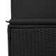 Kerti kanapé szett 6 db fekete poli rattan, poliészter, hab