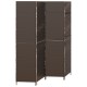 Szobai elválasztó 4 paneles összecsukható barna 195x180 cm poli rattan