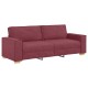 3-személyes kanapé light grey 59 cm textil burgundi vörös poliészter