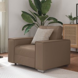 Kávébarna műbőr karosszék 59 cm