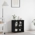 Led világítással ellátott fekete tölgy oldalrész 60,5x37x67 cm