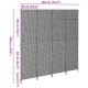 Szobai elválasztó 4 paneles hajtható fekete 195x180 cm poli rattan Szobai elválasztó 4 paneles hajtható fekete 195x180 cm poli rattan