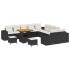 13 részes kertiszófa szett párnákkal fekete polirattan akáccal, 3 részes kert étkező szett párnákkal fekete polirattan akáccal