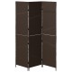 Szobai elválasztó 3 paneles összecsukható barna 146x180 cm poly rattan
