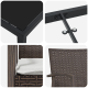 7 darabos kertiséta szett párnákkal, barna poli rattan