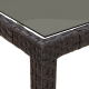 Kert étkezőasztal barna 90x90x75 cm polirattan