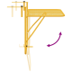 Összecsukható függő erkély asztal mustár - 60x40 cm, acél
