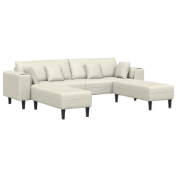 Bársony kanapé párnával párnával 3 pcs krémszínű 208 cm bársony