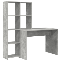 Asztal polcokkal tárolóval beton szürke 138.5 x 55 x 143 cm faanyag