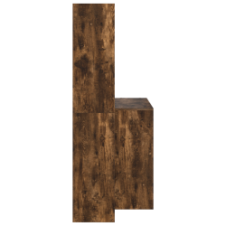 Asztal polcokkal tárolóval füstölt tölgy 138.5 x 55 x 143 cm faanyag
