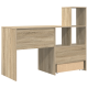 Asztal fiókkal polcokkal tárolóval sonoma tölgy 131.5 x 50 x 106.5 cm faanyag