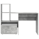 Asztal fiókkal polcokkal tárolóval beton szürke 131.5 x 50 x 106.5 cm faanyag