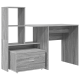 Asztal fiókkal polcokkal tárolóval szürke sonoma 131.5 x 50 x 106.5 cm faanyag Asztal fiókkal polcokkal tárolóval szürke sonoma 131.5 x 50 x 106.5 cm faanyag