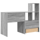 Asztal fiókkal polcokkal tárolóval szürke sonoma 131.5 x 50 x 106.5 cm faanyag Asztal fiókkal polcokkal tárolóval szürke sonoma 131.5 x 50 x 106.5 cm faanyag