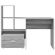 Asztal fiókkal polcokkal tárolóval szürke sonoma 131.5 x 50 x 106.5 cm faanyag Asztal fiókkal polcokkal tárolóval szürke sonoma 131.5 x 50 x 106.5 cm faanyag