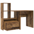 Asztal fiókkal polcokkal tárolóval régi fa 131.5 x 50 x 106.5 cm faanyag